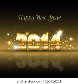 Happy New Year background with a gold metallic design