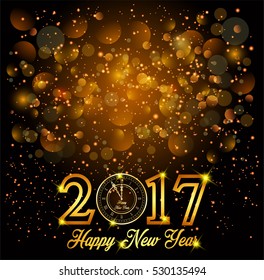 Happy New Year background with gold glitter