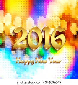 Happy new year background with golden text