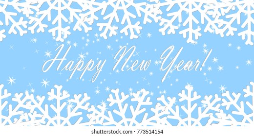 Happy New Year background. Greeting card design template. Vector illustration.