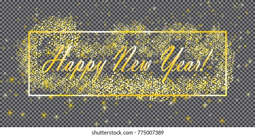 Happy New Year background. Greeting card design template. Vector illustration.