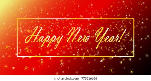 Happy New Year background. Greeting card design template. Vector illustration.