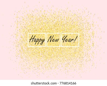 Happy New Year background. Greeting card design template. Vector illustration.