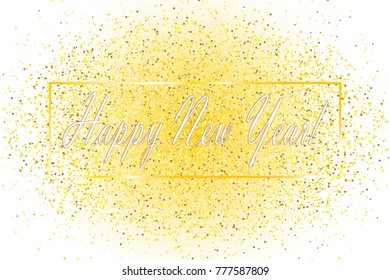 Happy New Year background. Greeting card design template. Vector illustration.