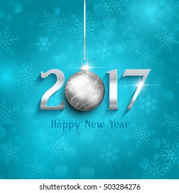 Feliz Año Nuevo con colgantes en baudia