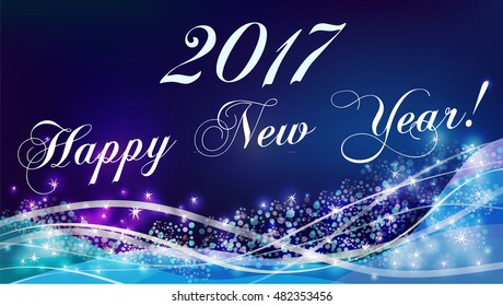 Happy New Year background. Holiday Vector Illustration. Composition With Stars.