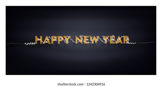 happy New Year background illuminated with lamps, vector illustration,