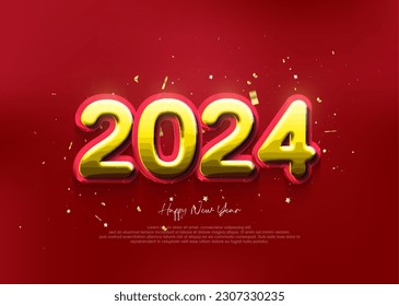 Happy new year background with luxury gold numbers illustration.