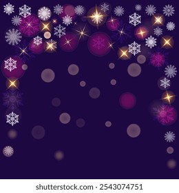 Frohes neues Jahr, Hintergrund heiraten Weihnachtssterne, Schneeflocken, Himmelnacht, festlich