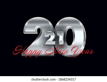 Happy-Neujahr-Hintergrund mit silbernen Zahlen