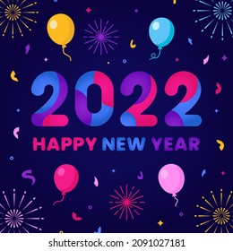 Happy new year background or poster design template. happy new year poster card vector illustration.