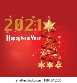 Happy New Year background red. Holiday 2021 HAPPY NEW YEAR