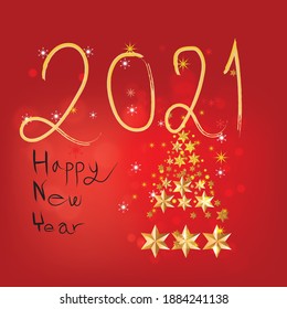 Feliz Año Nuevo rojo. FELIZ AÑO NUEVO 2021