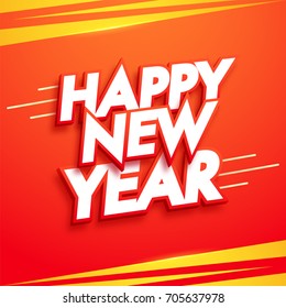 Feliz Año Nuevo fondo con colores rojo y amarillo.