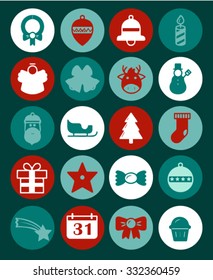 Happy New Year background. Set icons.