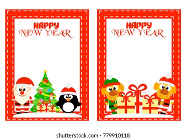 Happy New Year background set.Vector illustration