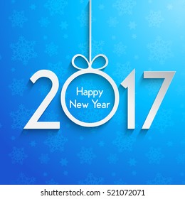 Feliz Año Nuevo con diseño de copos de nieve