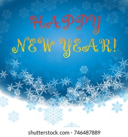 Happy new year background snowflake winter design season december snow celebration ornament vector illustration. 