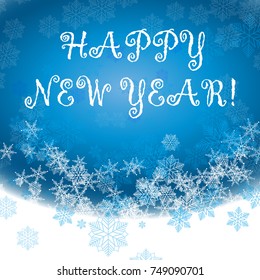Happy new year background snowflake winter design season december snow celebration ornament vector illustration. 
