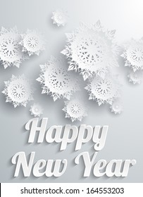 Happy New Year Background with Snowflakes