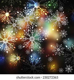 Happy New Year background with snowflakes