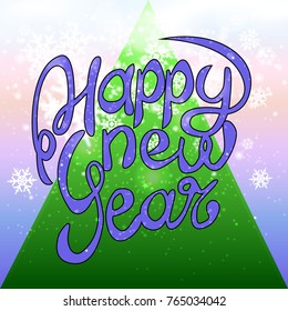 Happy New Year background with snowflakes falling from the sky