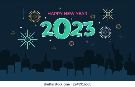 Plantilla de fondo de feliz año nuevo para medios sociales o medios impresos. Adecuado para usar en el evento de Año Nuevo. También es adecuado para subir medios sociales en el evento de Año Nuevo