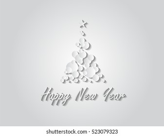 Happy New Year background tree vector