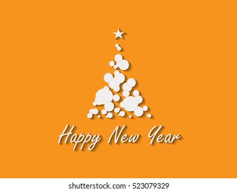 Happy New Year background tree vector