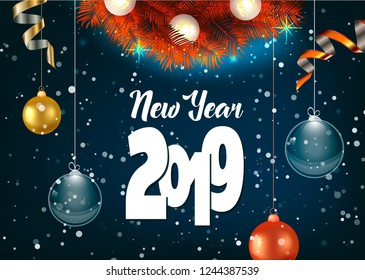 Happy New Year background. Vector illustration.