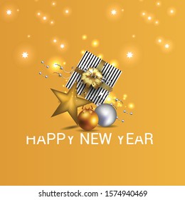 Happy New Year background. Vector illustration