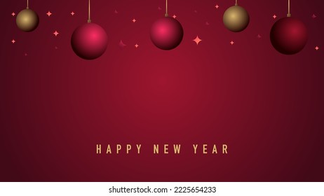 Happy New Year Background Vector Illustration with Stars and Balloons decorating the Background. Suitable for Template, Banner Design