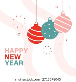Feliz diseño de Vector de fondo de año Nuevo.