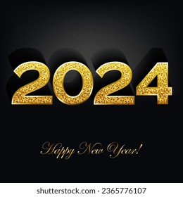  Happy New year background for your seasonal flyers and greeting cards or Christmas themed invitations. 3d cartoon style.Happy New year 2024, the design of the text. Vector illustration