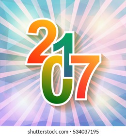 Happy new year background.2017 vector design.