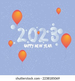 Happy New Year ballon post desgin