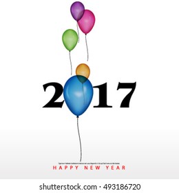 Happy New Year with Balloons Layout/Design Cover Background