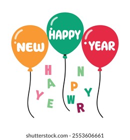 Happy New Year balloons for happy new year vector.