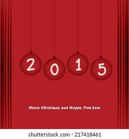Happy New Year balls and 2015 year. Vector illustration