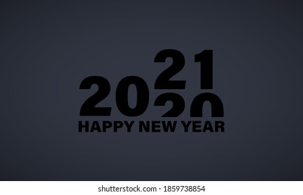 Happy New Year banner. 2020 ends and 2021 begins. Vector on isolated background. EPS 10