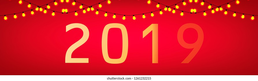 Happy New Year Banner Design, Vector Illustration.