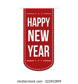 Happy new year banner design over a white background, vector illustration
