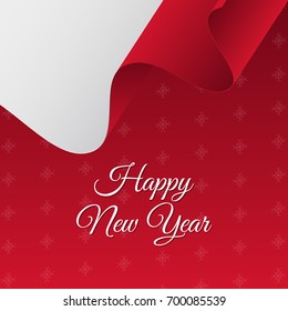 Happy New Year banner. Malta waving flag. Snowflakes background. Vector illustration.