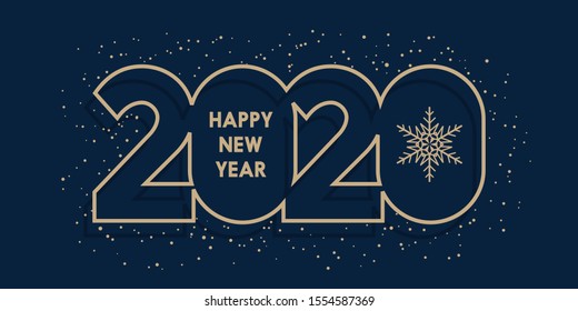 Happy New Year banner with number design