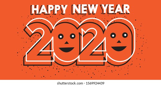 Happy New Year banner with number design
