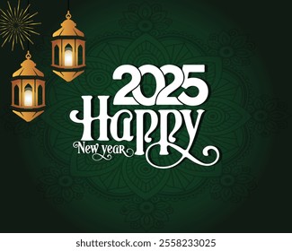 Happy new year banner, vector art and illustration. can use for landing page, template, web, mobile app, poster, banner, flyer, background.