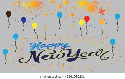 Happy new year banner, Happy new year vector art and illustration. can use for,  web, mobile app, poster, banner, flyer, background