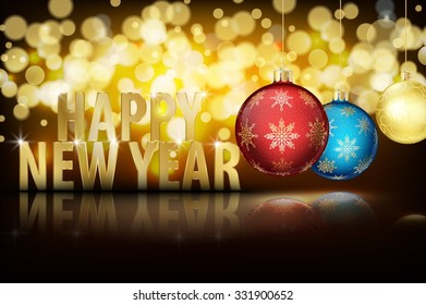 Happy new year Beautiful Bokeh background. vector