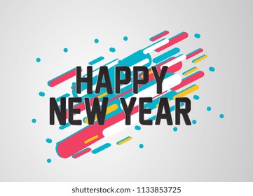 happy new year, beautiful greeting card background or banner with sport theme. vector