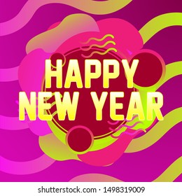 happy new year, beautiful greeting card background or banner with violet theme. vector design illustration